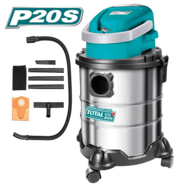Kit Aspirador a Batería TOTAL 20V Depósito 20L + Batería + Cargador TVLI2005E