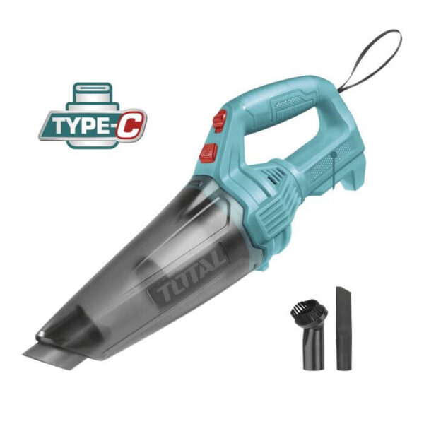 Aspirador Portátil de Mano TOTAL 11.1V 500ml Batería Integrada USB Coche TVLI111