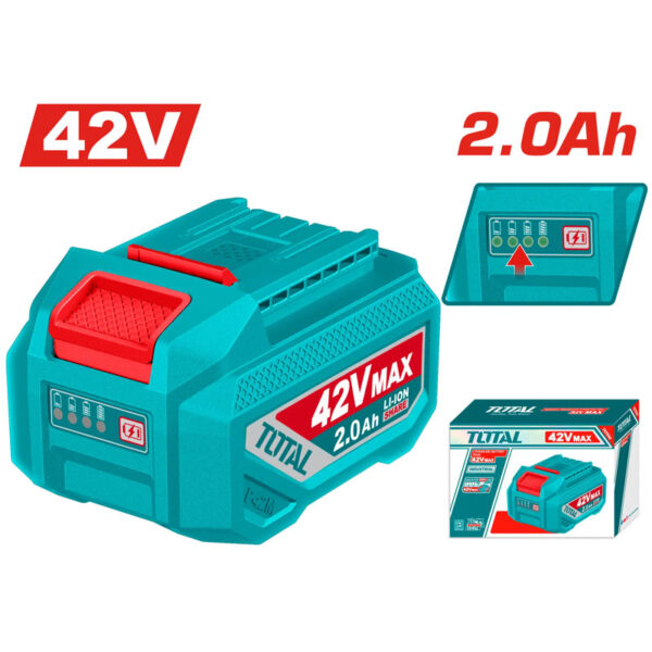 Batería Litio TOTAL 42V 2Ah Compatible Herramientas 42V TFBLI42201E