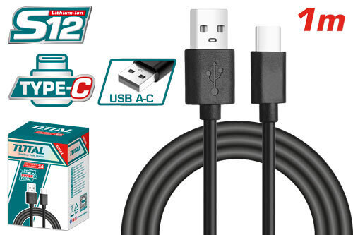 Cable USB A a USB C TOTAL 1m Carga y Datos TIUCC01