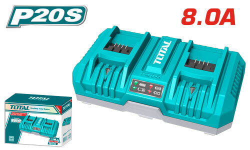 Cargador Rápido Doble Simultáneo TOTAL 20V 4A+4A TFCLI2082