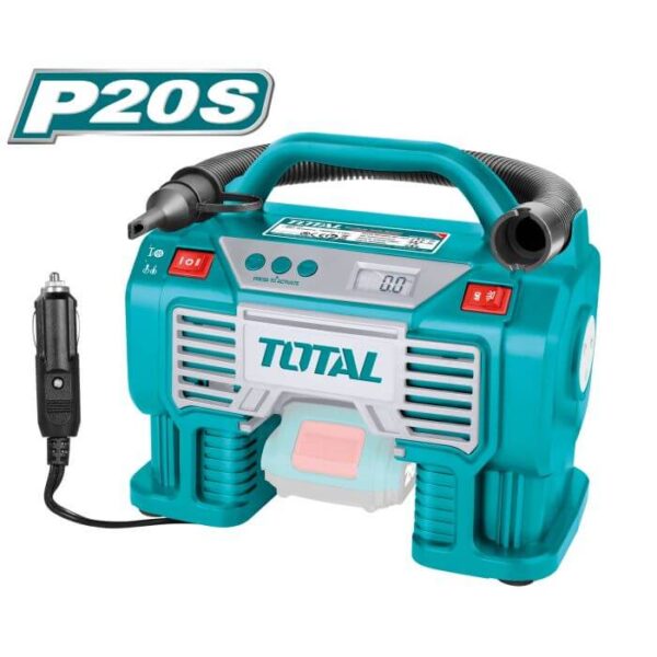 Compresor Híbrido a Batería TOTAL 20V 160psi 11 Bar Doble Alimentación (Bat/Cable) Sin Batería TACLI2002