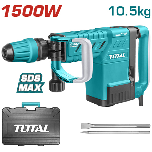 Martillo Picador con Cable TOTAL 1500W 25J SDS Max Antivibración Profesional TH215002