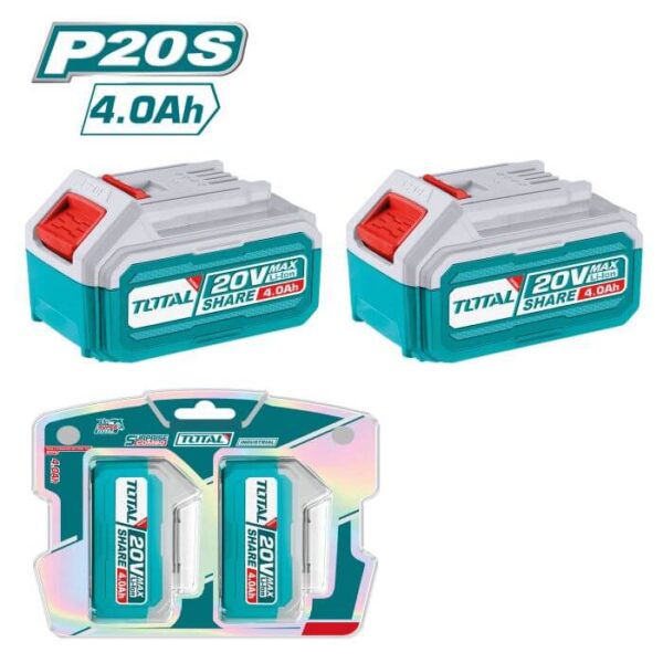 Pack 2 Baterías TOTAL 20V 4Ah Sin Cargador TOSLI240312E