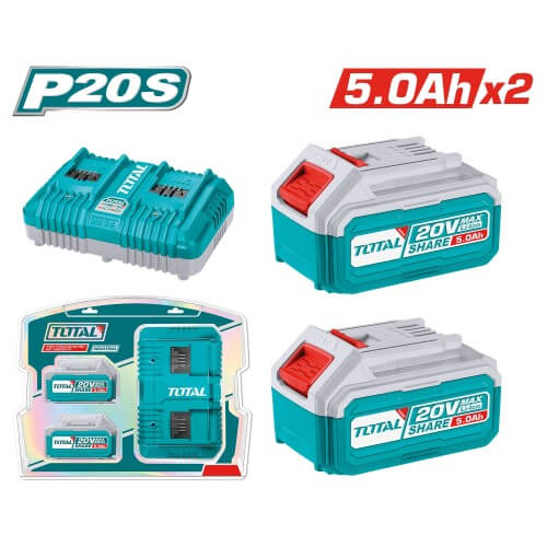 Pack 2 Baterías TOTAL 20V 5Ah Sin Cargador TOSLI240464E