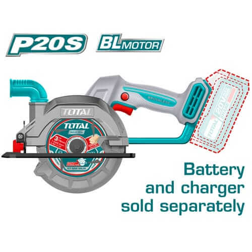 Sierra Circular Brushless a Batería TOTAL 20V 140mm Compacta Sin Batería TSLI1402