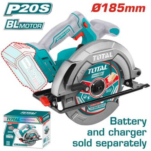 Sierra Circular Brushless a Batería TOTAL 20V 185mm Máxima Capacidad Sin Batería TSLI1851