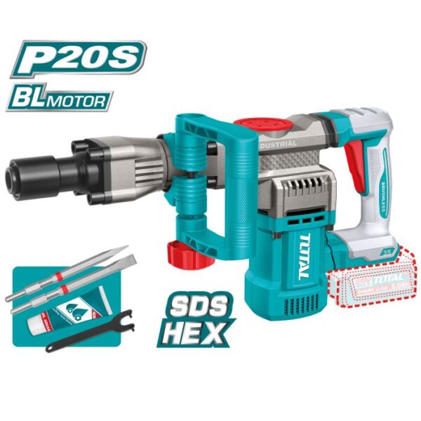 Martillo Picador Brushless a Batería TOTAL 20V 16J Sistema HEX Sin Batería TDBLI20358