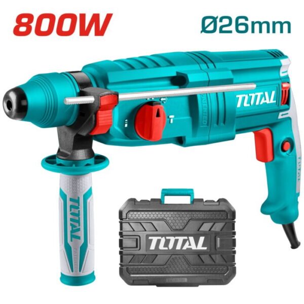 Martillo Combinado con Cable TOTAL 800W 2.5J SDS Plus 26mm 3 Modos TH308268