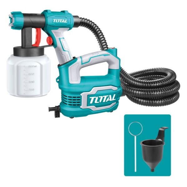 Pistola de Pintura con Cable TOTAL 500W 800ml Boquilla Ajustable + Bandolera TT5006