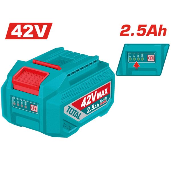 Batería Litio TOTAL 42V 2.5Ah Autonomía Extra Herramientas 42V TFBLI42251E
