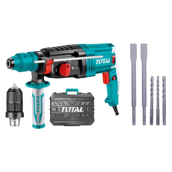 Martillo Combinado con Cable TOTAL 950W 2.5J SDS Plus 28mm Cabezal Atornillado TH309288-2