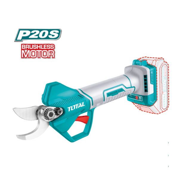 Tijera de Poda Brushless a Batería TOTAL 20V Corte Máximo 25mm Motor Sin Escobillas Sin Batería TSSLI20258